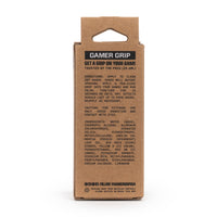 Back of the Gamer Grip for Racquet & Paddle kraft retail box